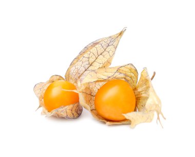 Olgun bitki kökü meyveleri ve beyaza izole edilmiş kalixler.