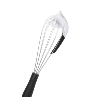 Krem şanti ile çırpılmış çırpma beyaz izole