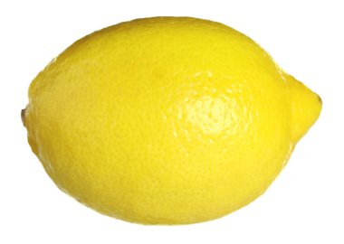 Olgunlaşmış bir limon beyaza izole edilmiş.