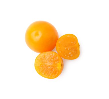 Olgun bitki örtüsü meyveleri beyaza izole edilmiş, üst manzara