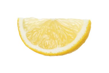 Beyaza izole edilmiş taze limon dilimi