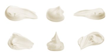 Beyaz üzerine izole edilmiş lezzetli mayonez sosu.