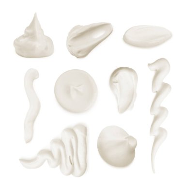 Beyaz üzerine izole edilmiş lezzetli mayonez sosu.