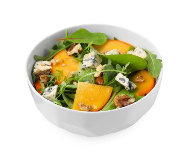 Hurmalı, mavi peynirli ve cevizli leziz salata.