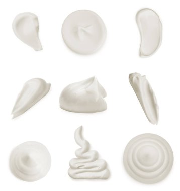 Beyaz üzerine izole edilmiş lezzetli mayonez sosu.