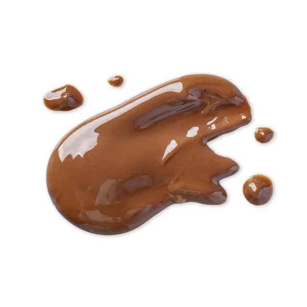 Smear of tasty milk chocolate paste isolated on white, top view