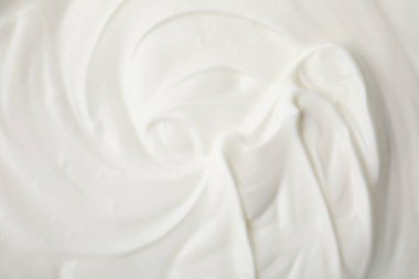 Arka plan olarak lezzetli doğal yoğurt, üst manzara.