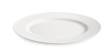 Güzel seramik tabak beyaza izole edilmiş. Mutfak aletleri