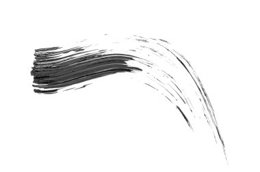 Beyaz, üst görünümde izole edilmiş siyah rimel kokusu