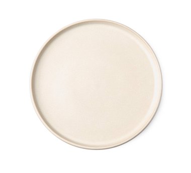 Güzel seramik plaka beyaz, üst manzara izole