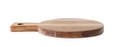 Beyaz arka plan üzerinde bir ahşap kesme Tahtası