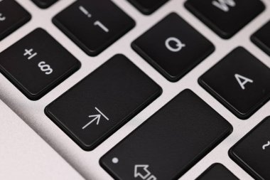 İnternet alışverişi. Arkaplan olarak bilgisayar klavyesi, yakın plan