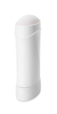 Beyaza izole edilmiş katı bir deodorant. Kişisel bakım ürünü