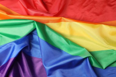 Arkaplan olarak Gökkuşağı LGBT bayrağı, yakın plan görünümü