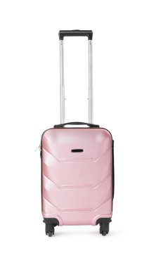 Bir adet şık bavul, beyazlar arasında yolculuk için hazırlandı.