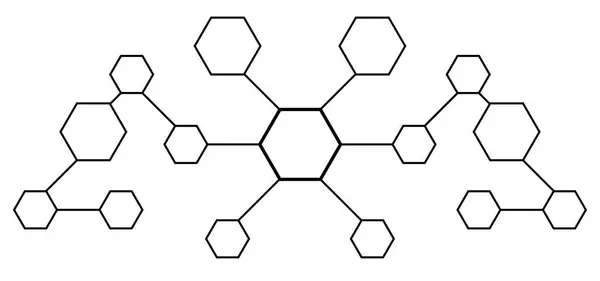 Scheme Hexagons White Background Illustration — Stock Photo, Image