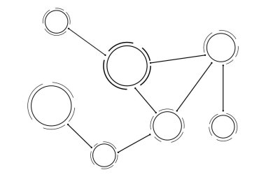 Beyaz arkaplanda daireler çizerek şema, illüstrasyon