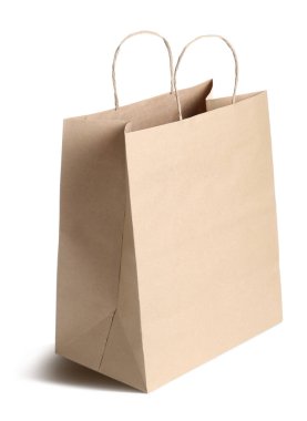 Beyaz saplı bir kese kağıdı.