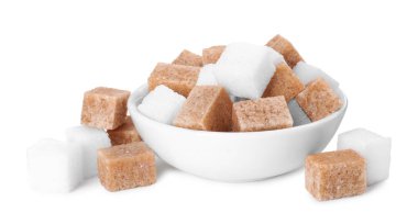 Beyaza izole edilmiş kasedeki farklı şeker türleri