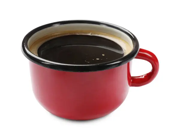Aromatiskt Kaffe Kopp Isolerad Vitt — Stockfoto