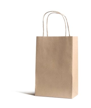 Beyaz saplı bir kese kağıdı.