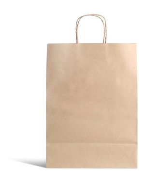 Beyaz saplı bir kese kağıdı.