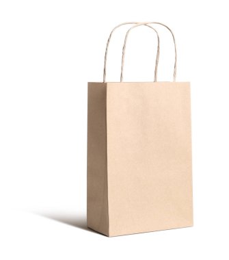 Beyaz saplı bir kese kağıdı.