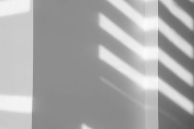 Işık ve gölgeler beyaz duvara düşüyor