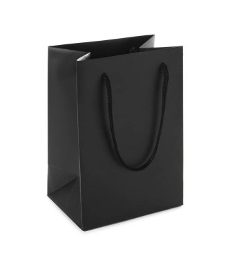 Bir siyah kese kağıdı beyaza izole edilmiş.