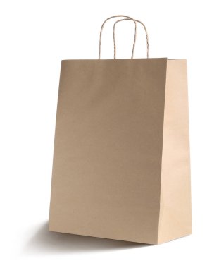 Beyaz saplı bir kese kağıdı.