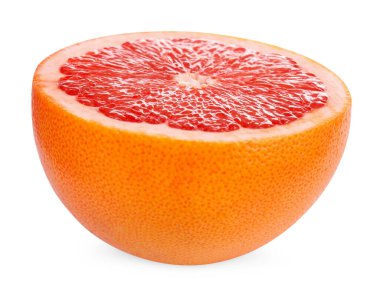 Yarım greyfurt, beyaza izole edilmiş. Citrus meyvesi.