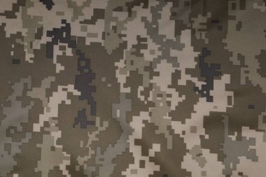 Arka plan olarak kamuflaj kumaşının dokusu, üst görünüm
