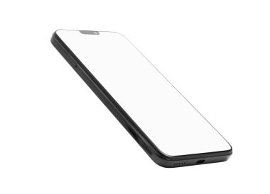 Beyaz ekranlı modern bir akıllı telefon.