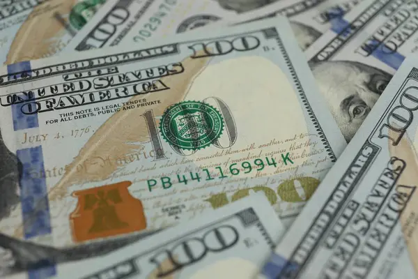 stock image Money exchange. Dollar banknotes as background, closeup