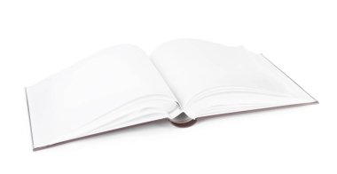 Bir açık fotoğraf albümü beyaza izole edildi