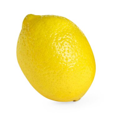 Beyaza izole edilmiş taze limon. Citrus meyvesi.