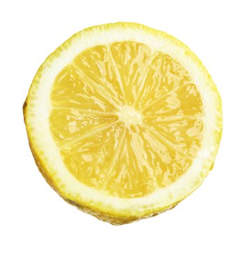 Limon dilimi beyaza izole edilmiş. Citrus meyvesi.