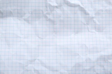 Arkaplan olarak buruşmuş dizüstü bilgisayar sayfası, üst görünüm