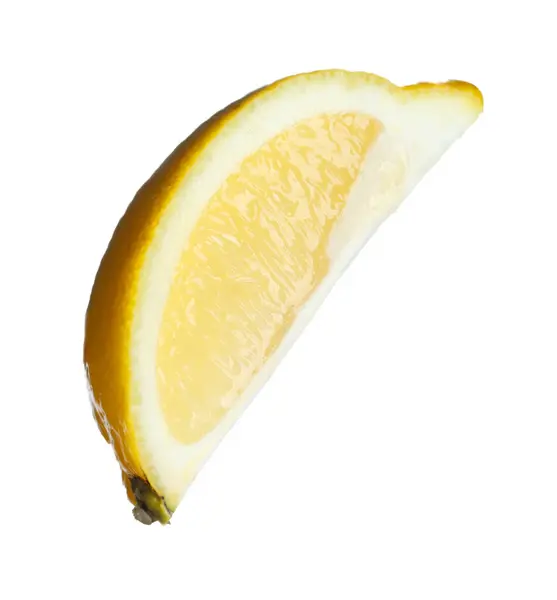 Pedazo Limón Fresco Aislado Blanco —  Fotos de Stock