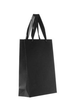 Bir siyah kese kağıdı beyaza izole edilmiş.