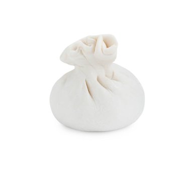 Beyaz üzerine pişmemiş khinkali (hamur tatlısı). Gürcistan mutfağı