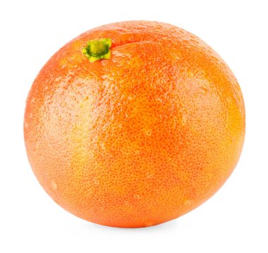 Beyaza izole edilmiş taze greyfurt ve su damlaları. Citrus meyvesi.