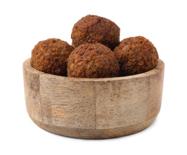 Beyaz tenceredeki nefis falafel topları.