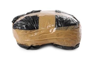 Uyuşturuculu paket beyaza izole edilmiş. Uyuşturucu bağımlılığı