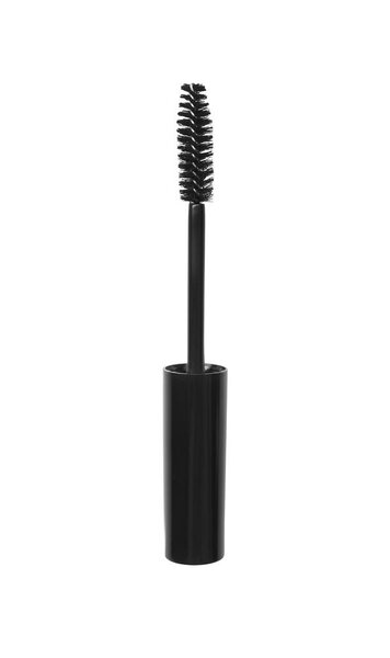 One mascara applicator isolated on white, top view. Makeup product