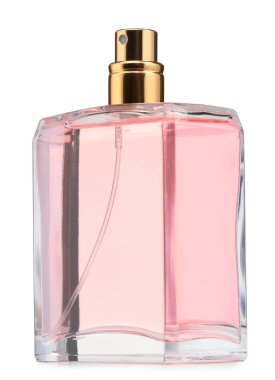 Beyaz şişedeki lüks parfüm.