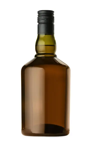 Whisky Skleněné Láhvi Izolované Bílém — Stock fotografie