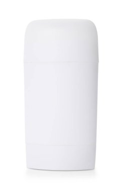 Beyaza izole edilmiş katı bir deodorant. Kişisel bakım ürünü