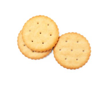 Beyaz manzaralı üç çıtır kraker. Lezzetli yemek.