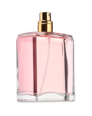 Beyaz şişedeki lüks parfüm.